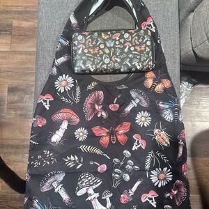 Mushrooms and Butterfly bag with matching wallet